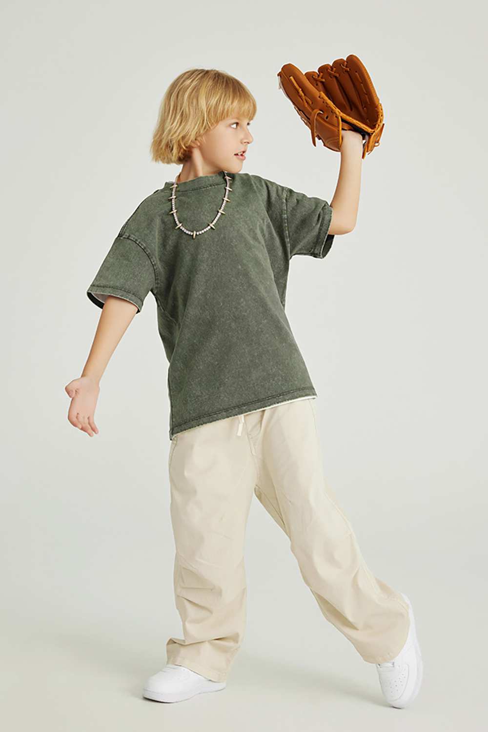 Kids' Euro-American Style Wax-Dyed Washed Tee - Spring/Summer Collection