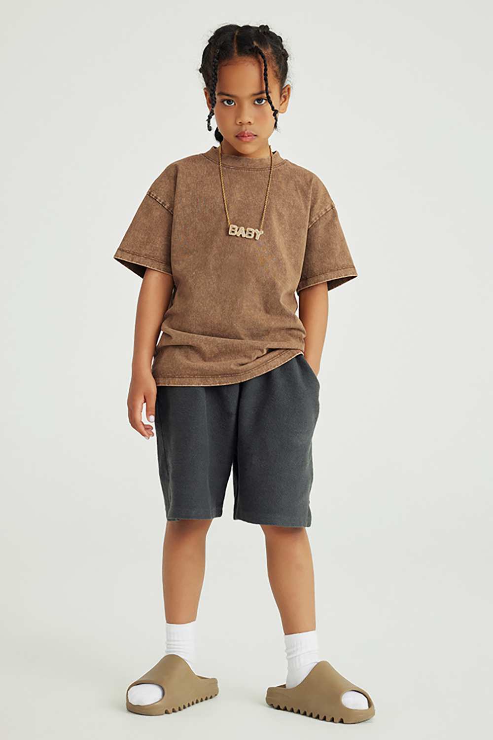 Kids' Euro-American Style Wax-Dyed Washed Tee - Spring/Summer Collection
