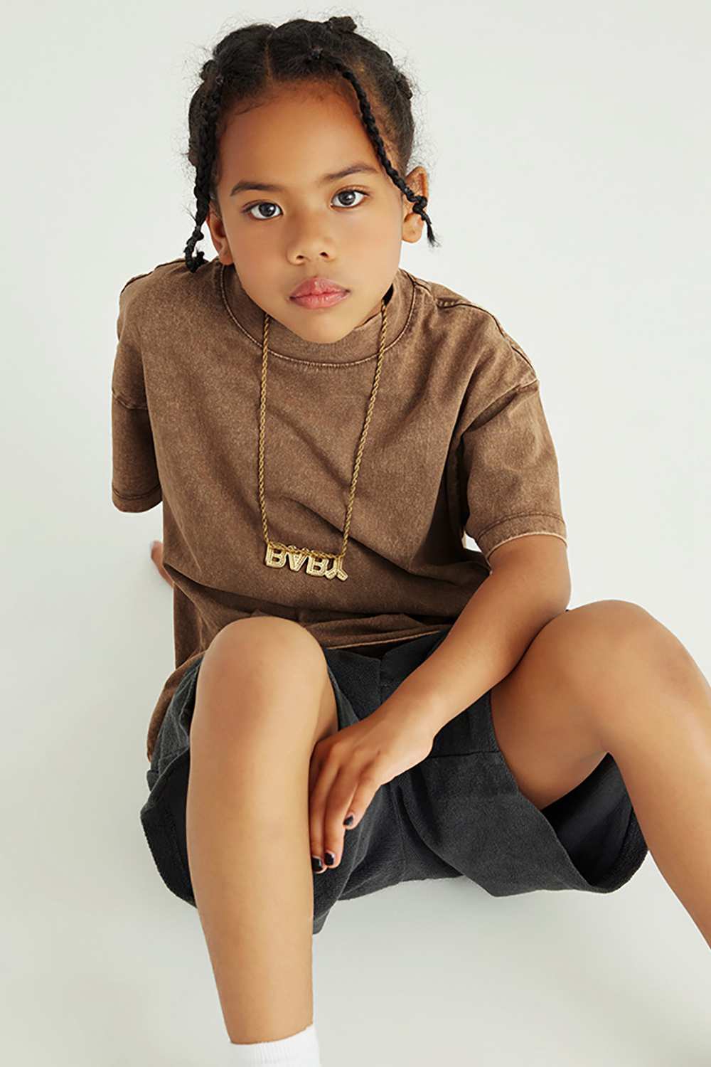 Kids' Euro-American Style Wax-Dyed Washed Tee - Spring/Summer Collection