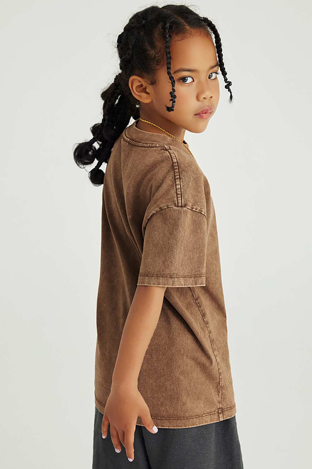 Kids' Euro-American Style Wax-Dyed Washed Tee - Spring/Summer Collection