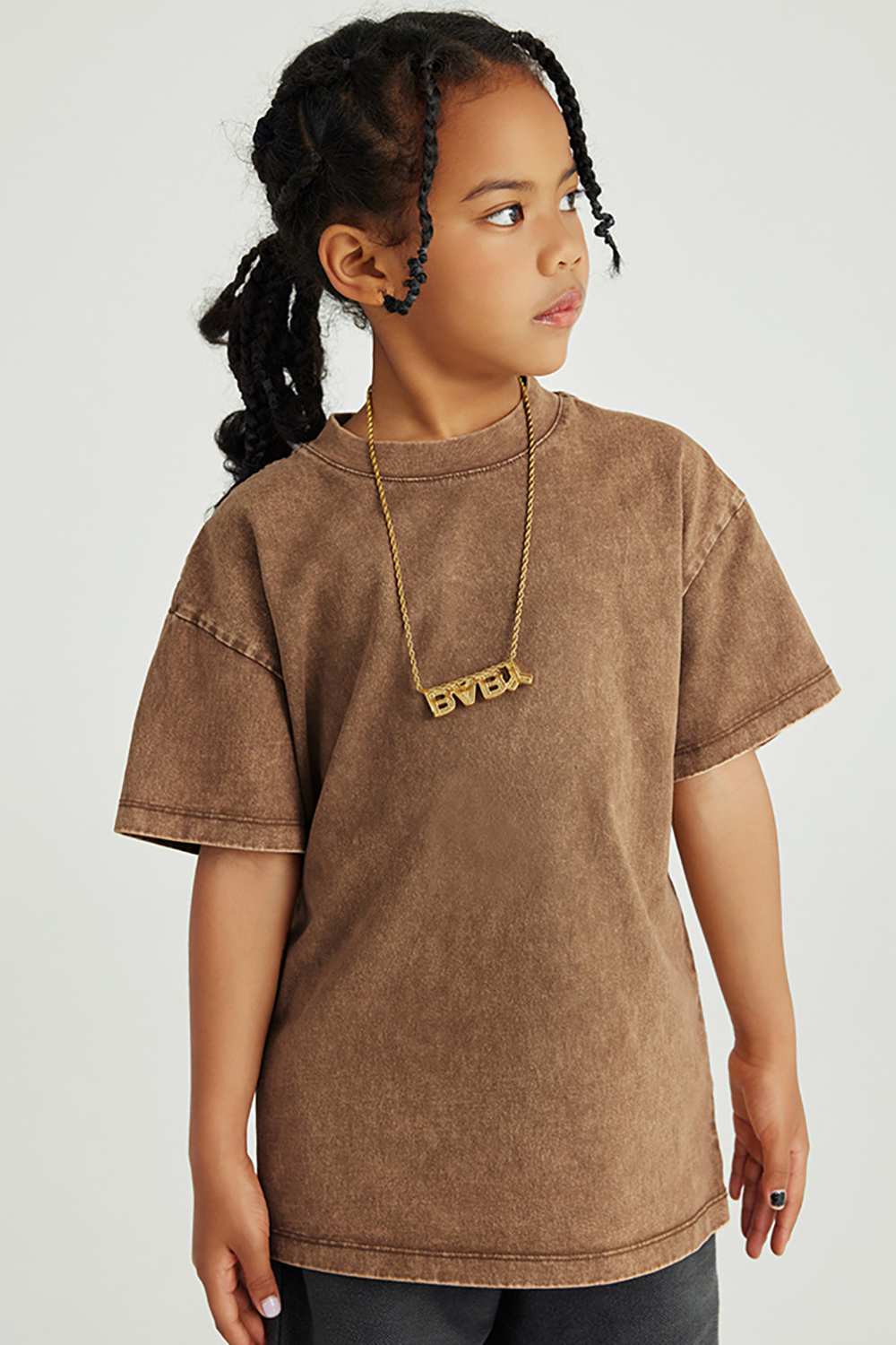 Kids' Euro-American Style Wax-Dyed Washed Tee - Spring/Summer Collection