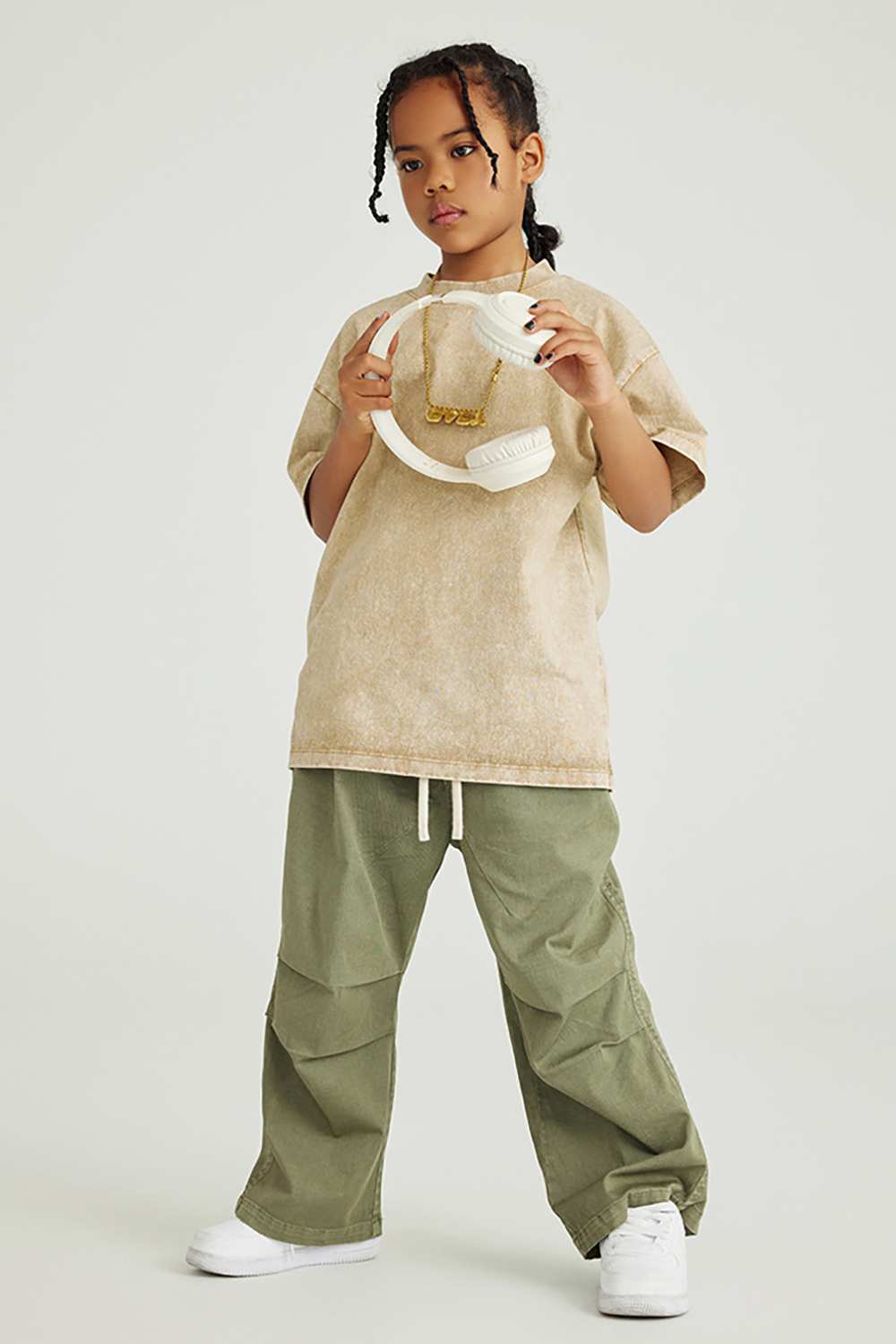 Kids' Euro-American Style Wax-Dyed Washed Tee - Spring/Summer Collection
