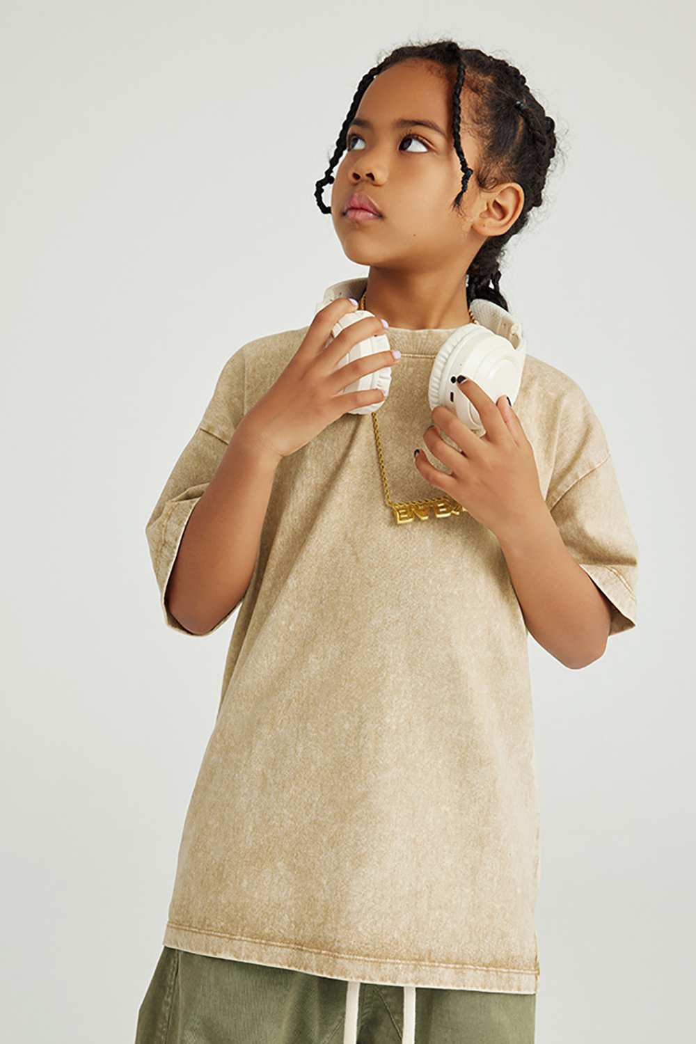 Kids' Euro-American Style Wax-Dyed Washed Tee - Spring/Summer Collection
