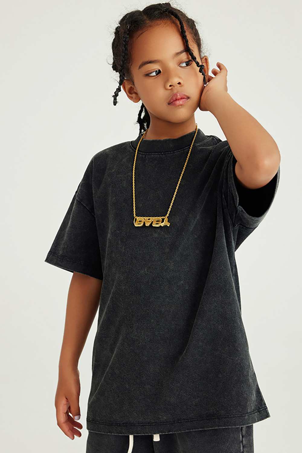 Kids' Euro-American Style Wax-Dyed Washed Tee - Spring/Summer Collection