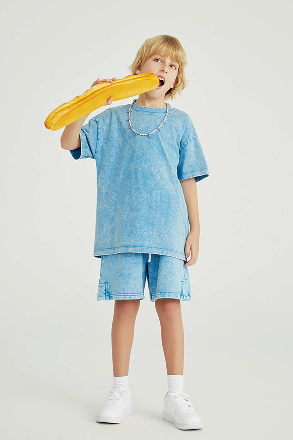 Kids' Euro-American Style Wax-Dyed Washed Tee - Spring/Summer Collection