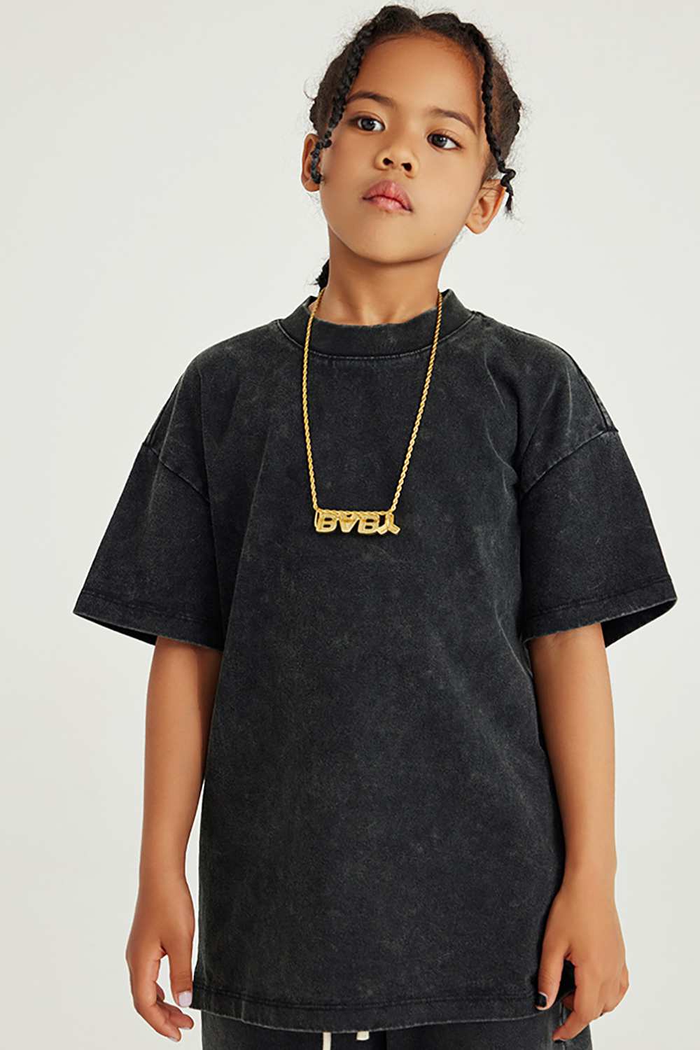 Kids' Euro-American Style Wax-Dyed Washed Tee - Spring/Summer Collection