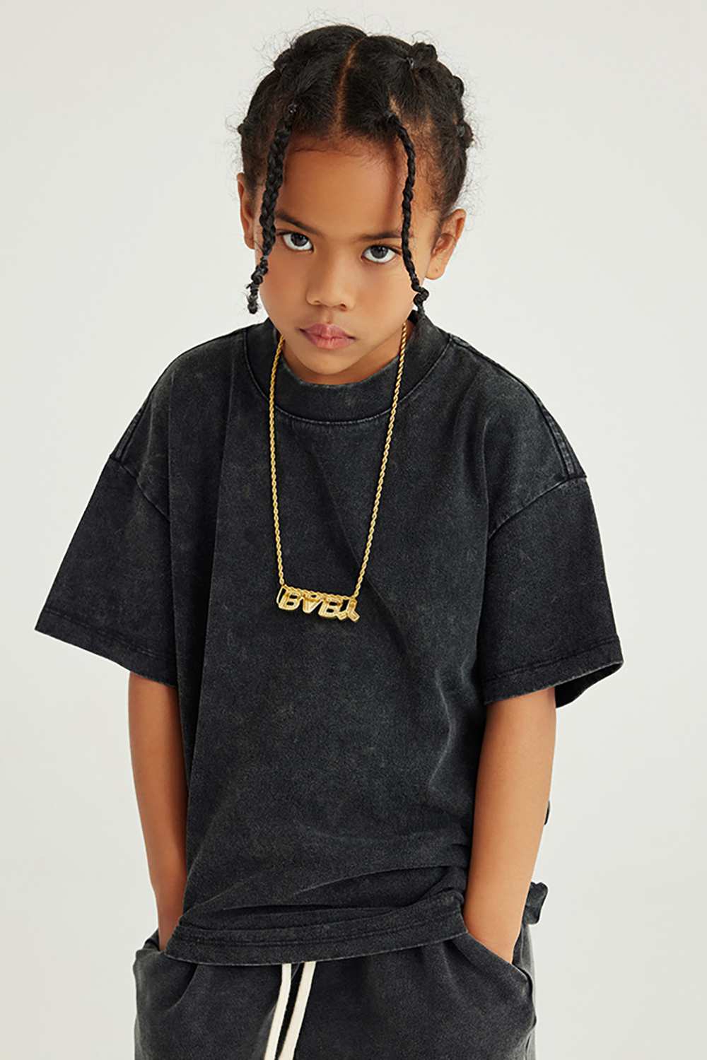 Kids' Euro-American Style Wax-Dyed Washed Tee - Spring/Summer Collection