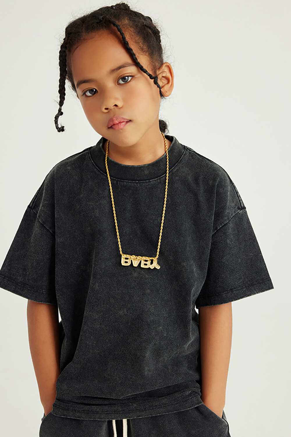 Kids' Euro-American Style Wax-Dyed Washed Tee - Spring/Summer Collection