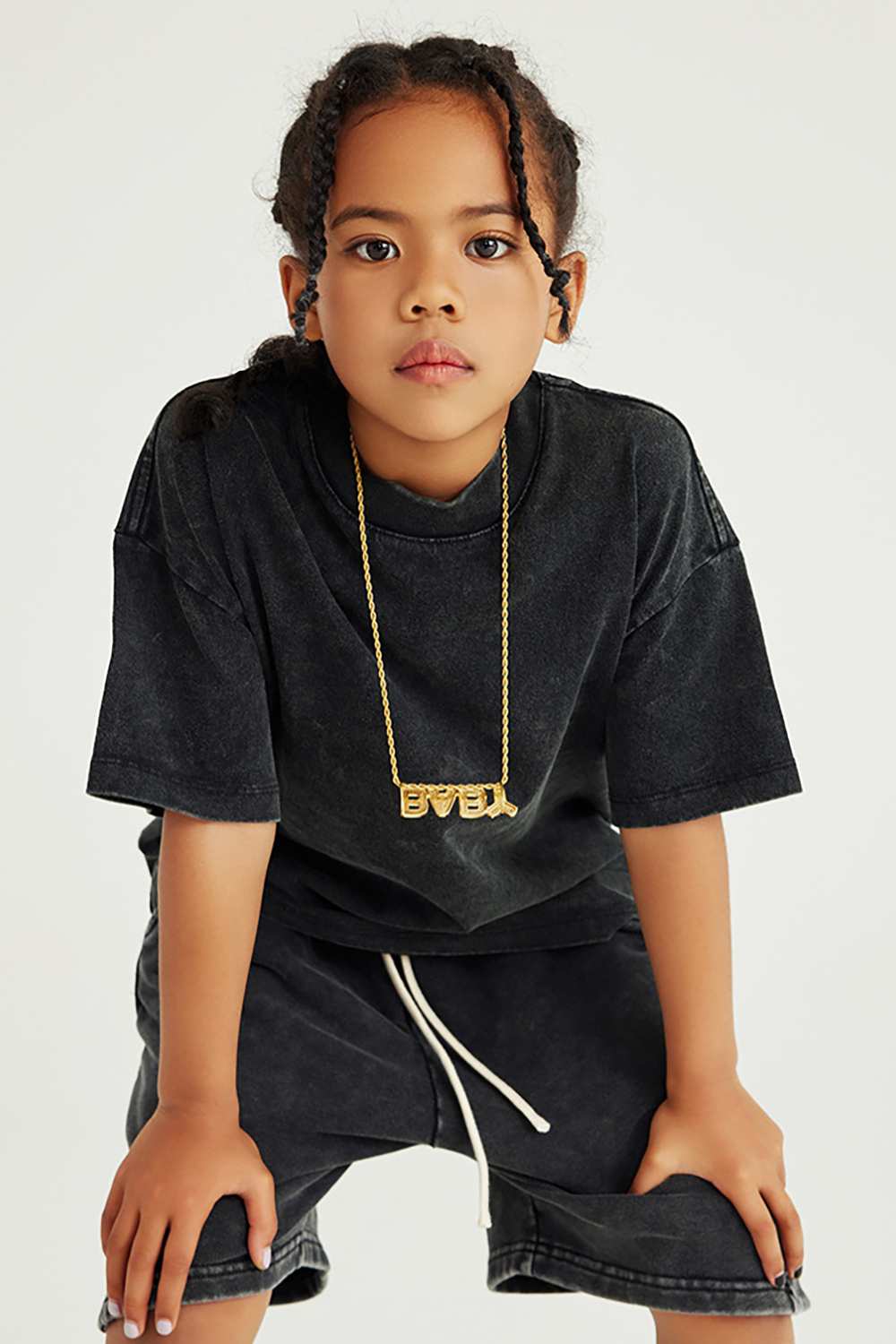 Kids' Euro-American Style Wax-Dyed Washed Tee - Spring/Summer Collection