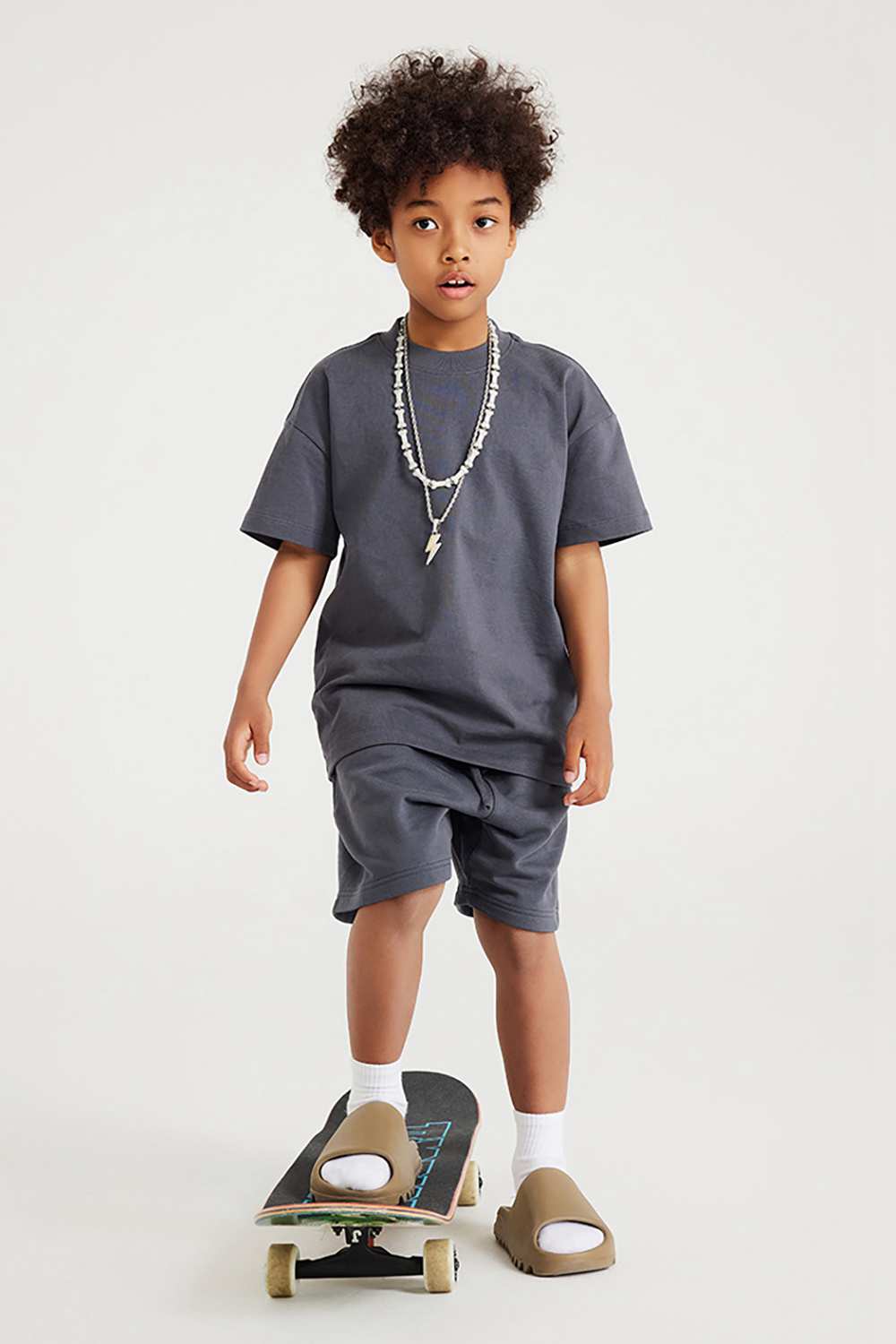 Kids' Heavyweight Cotton T-Shirt - Relaxed Fit, Vintage High Street Style