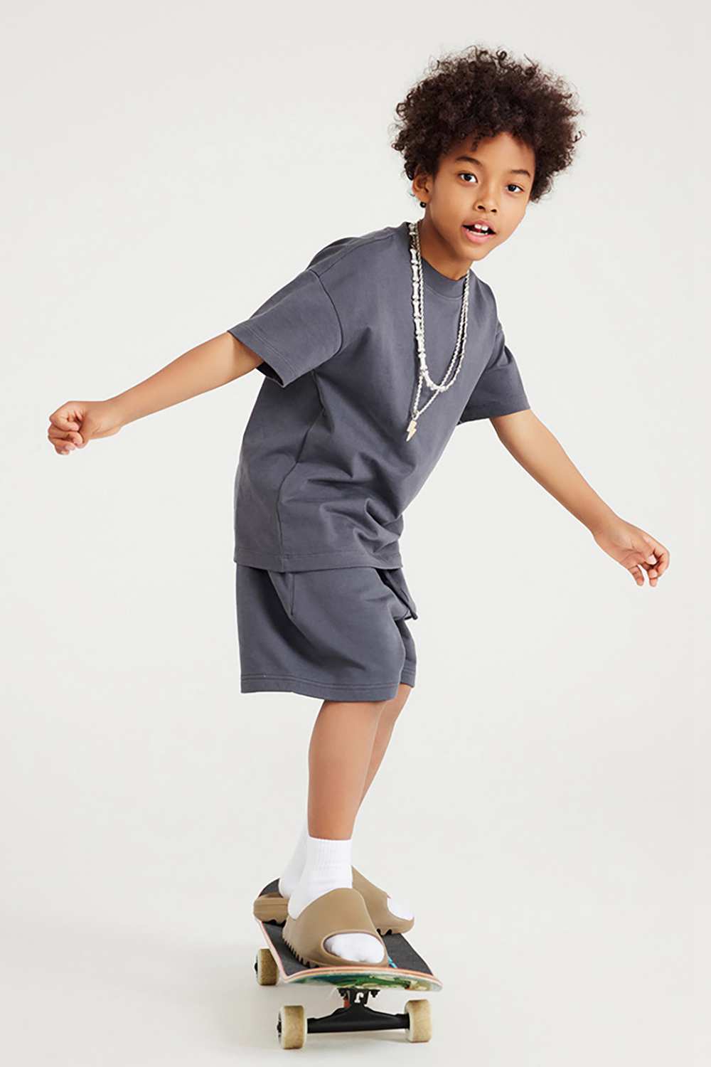 Kids' Heavyweight Cotton T-Shirt - Relaxed Fit, Vintage High Street Style