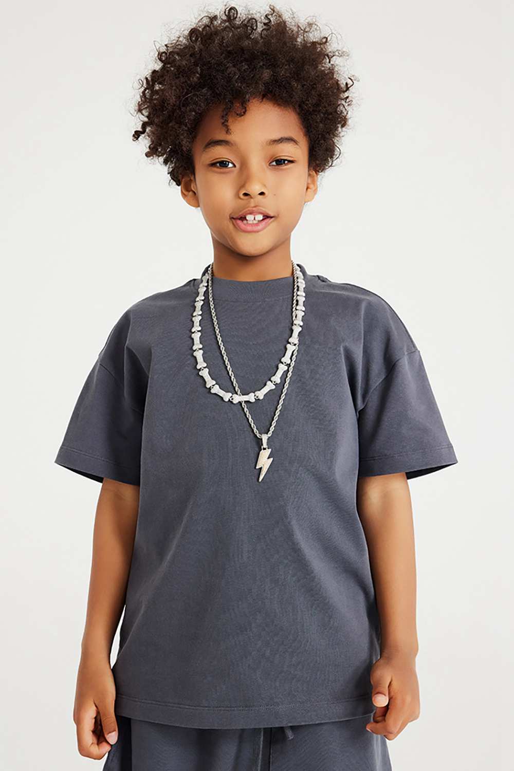 Kids' Heavyweight Cotton T-Shirt - Relaxed Fit, Vintage High Street Style