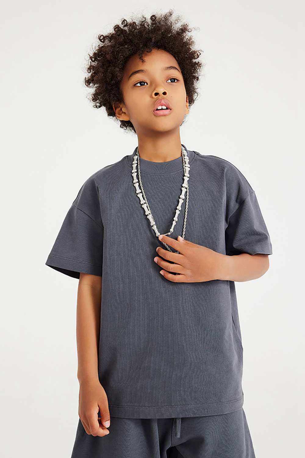 Kids' Heavyweight Cotton T-Shirt - Relaxed Fit, Vintage High Street Style