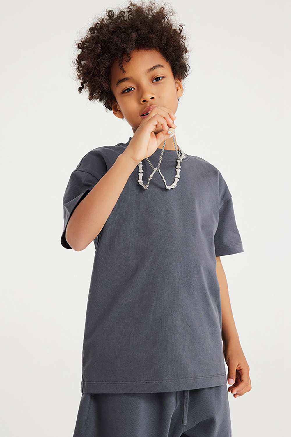 Kids' Heavyweight Cotton T-Shirt - Relaxed Fit, Vintage High Street Style