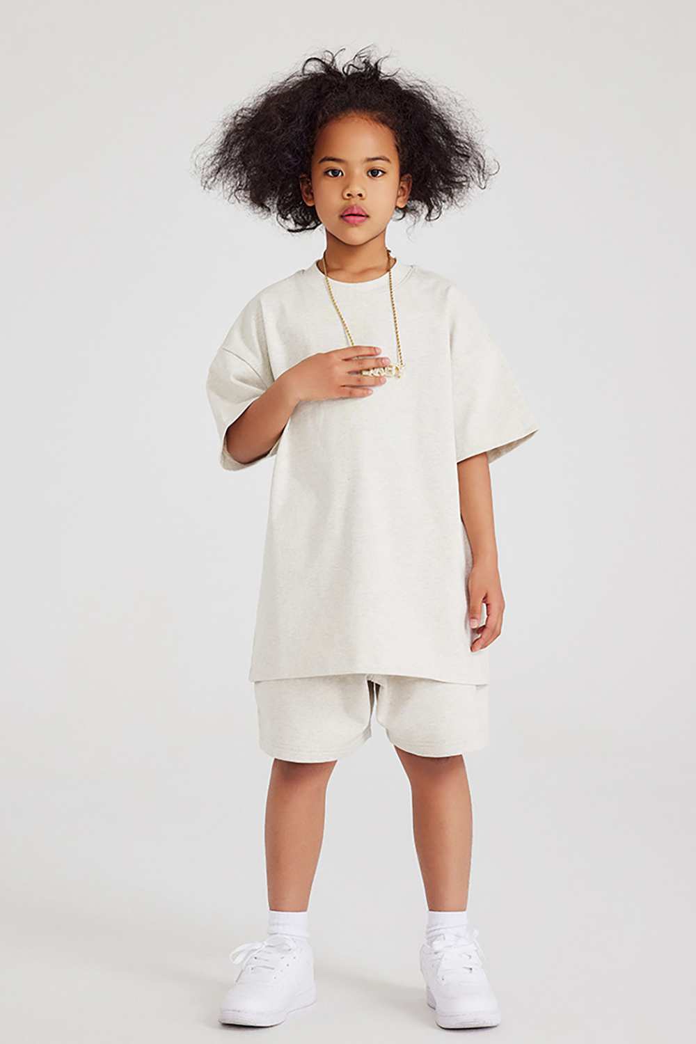 Kids' Heavyweight Cotton T-Shirt - Relaxed Fit, Vintage High Street Style