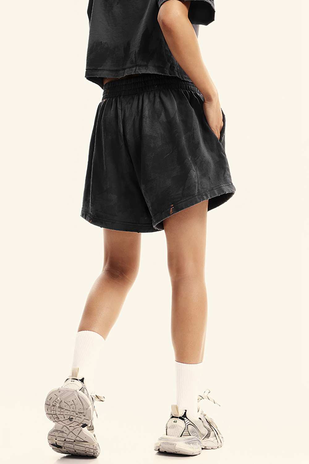 Vintage High-Waist Denim Shorts - Washed Retro Style for Streetwear