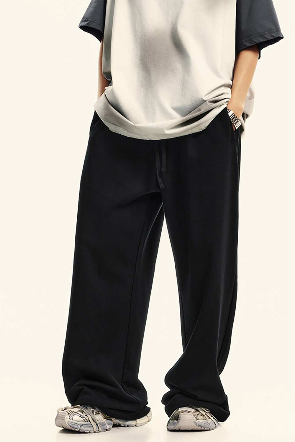 Unisex Vintage High Street Washed Wide-Leg Sweatpants - WearingLab