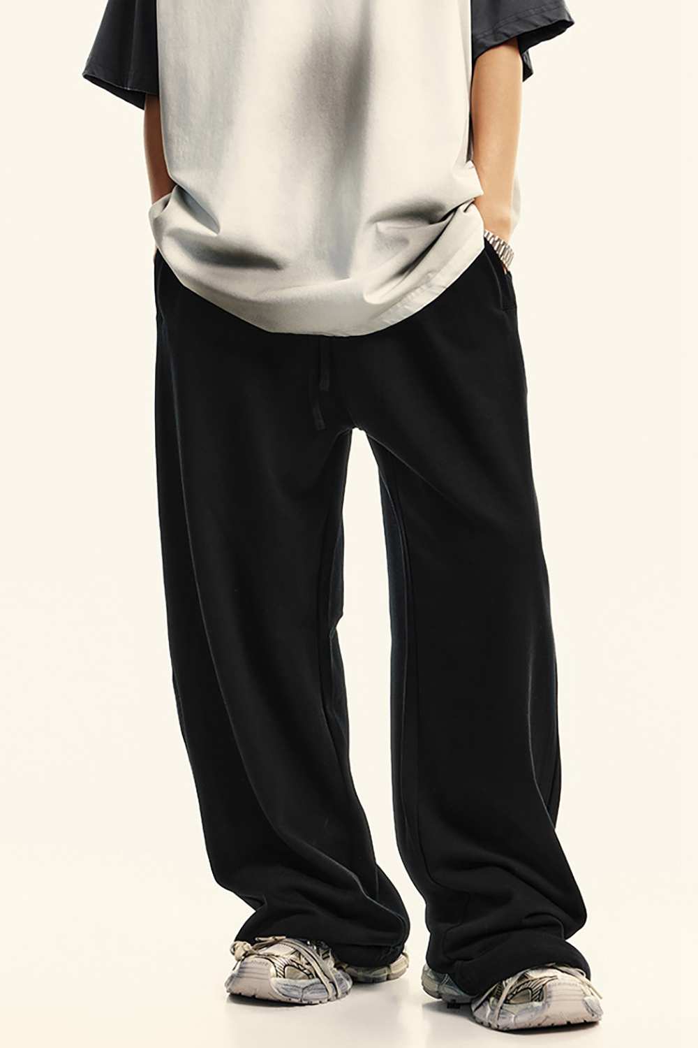 Unisex Vintage High Street Washed Wide-Leg Sweatpants - WearingLab