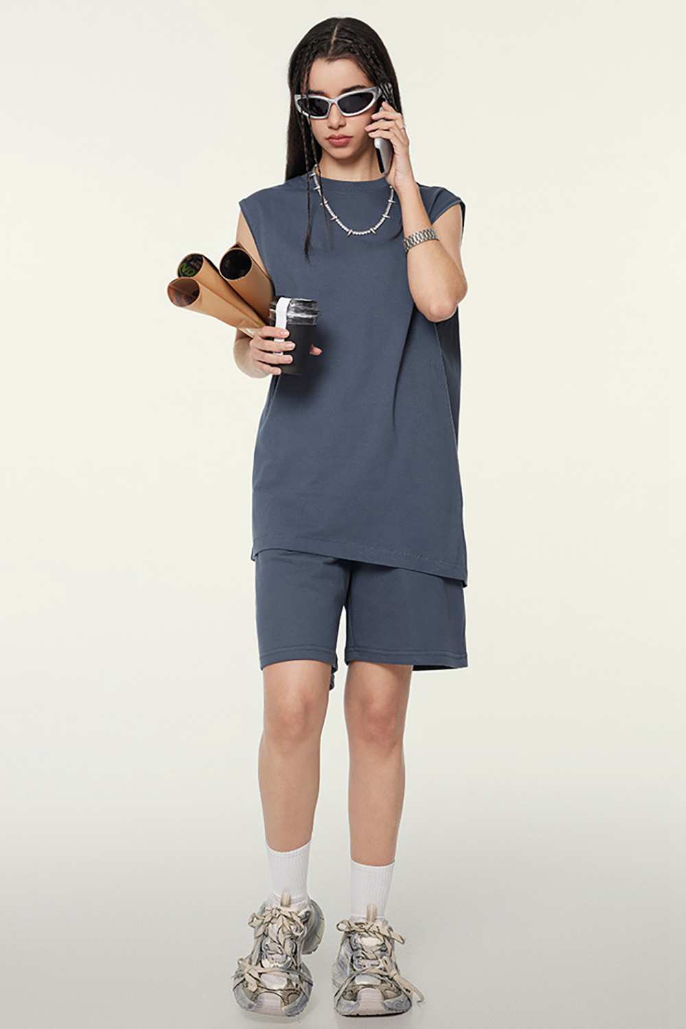 Unisex Vintage High Street Washed Sleeveless T-Shirt - Tech-Cool Performance Tee