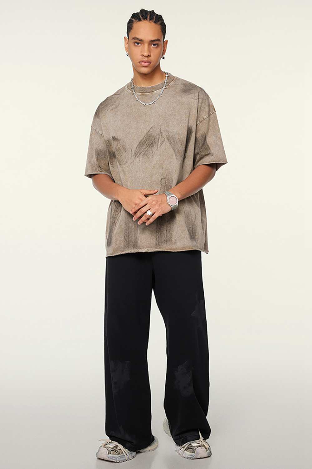 Artisanal Brushstroke Vintage Tee _ Creative Casual