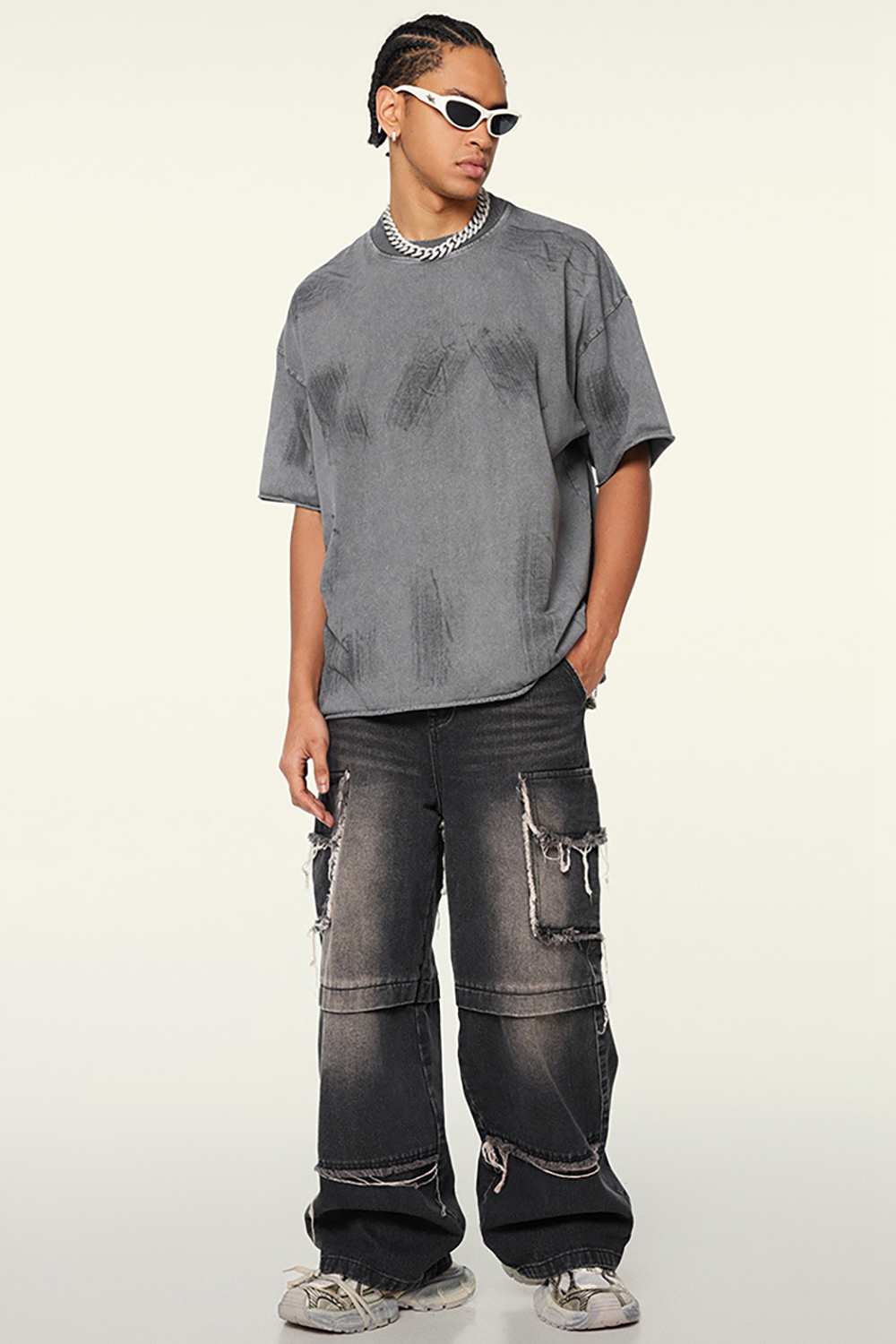 Artisanal Brushstroke Vintage Tee _ Creative Casual