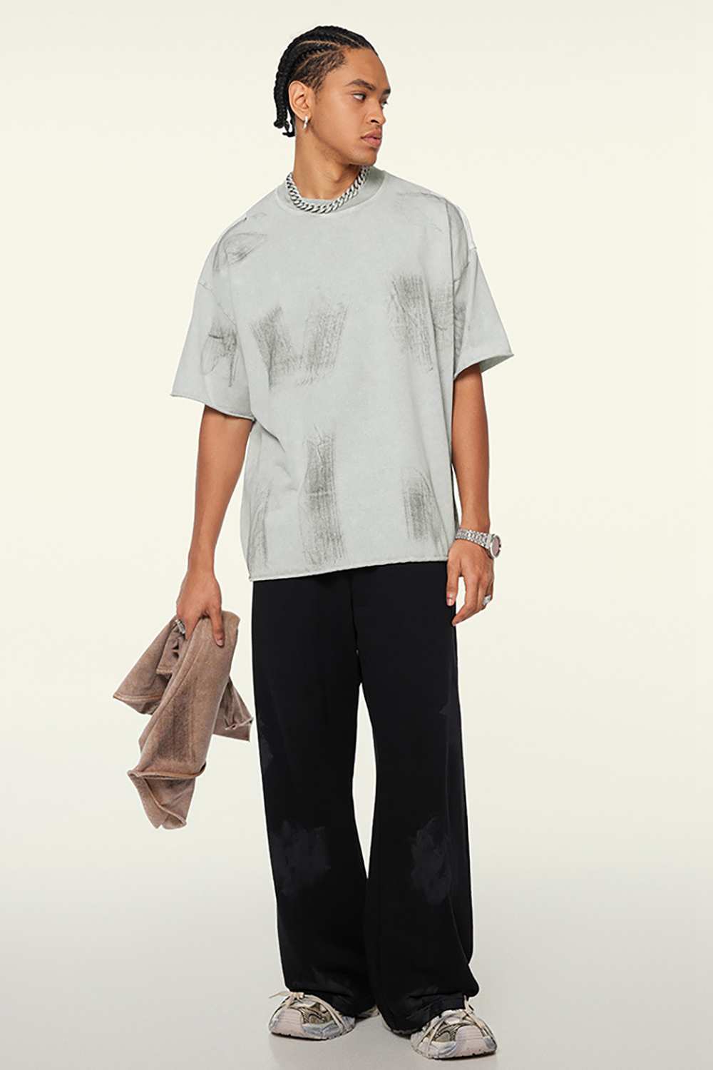 Artisanal Brushstroke Vintage Tee _ Creative Casual