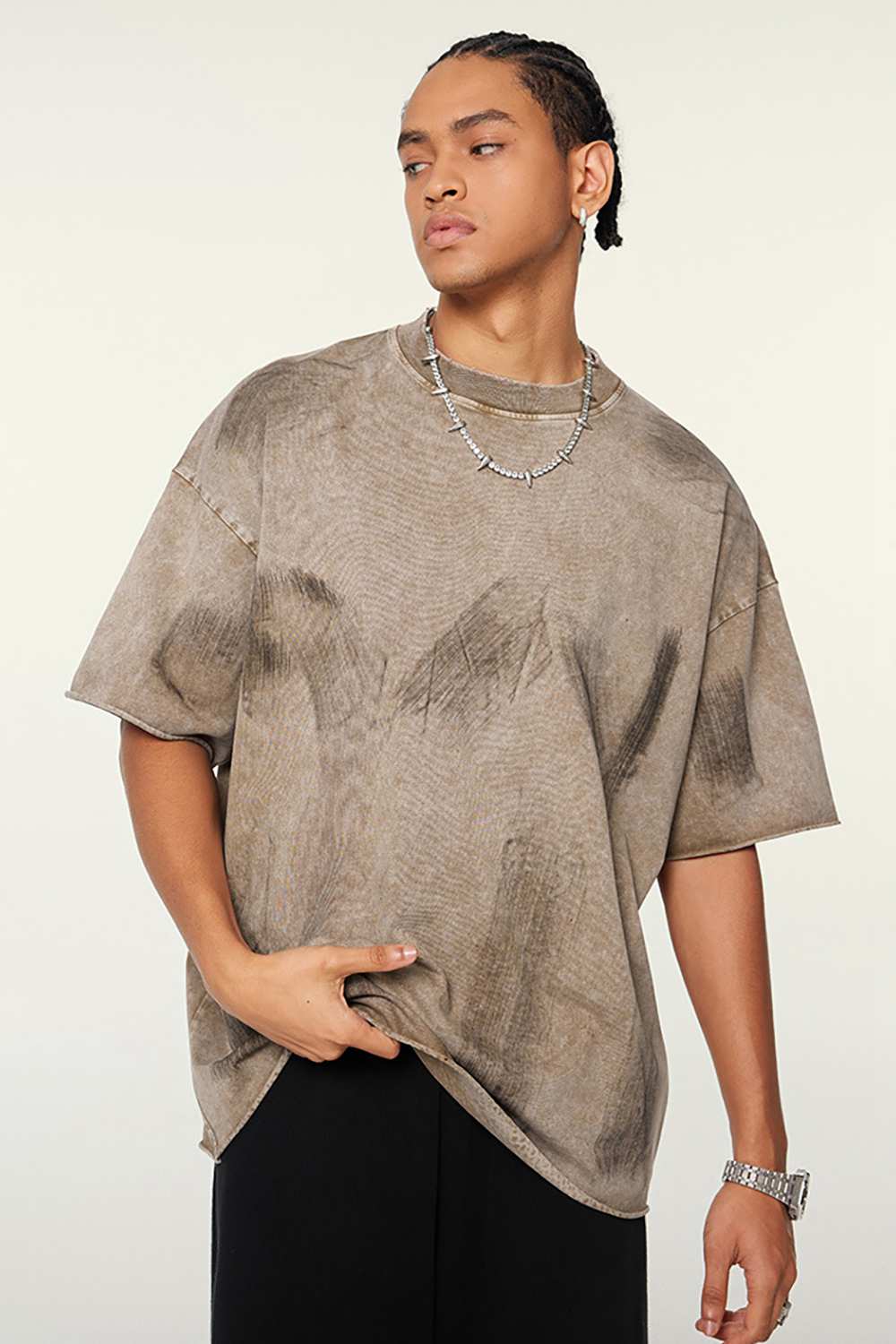 Artisanal Brushstroke Vintage Tee _ Creative Casual
