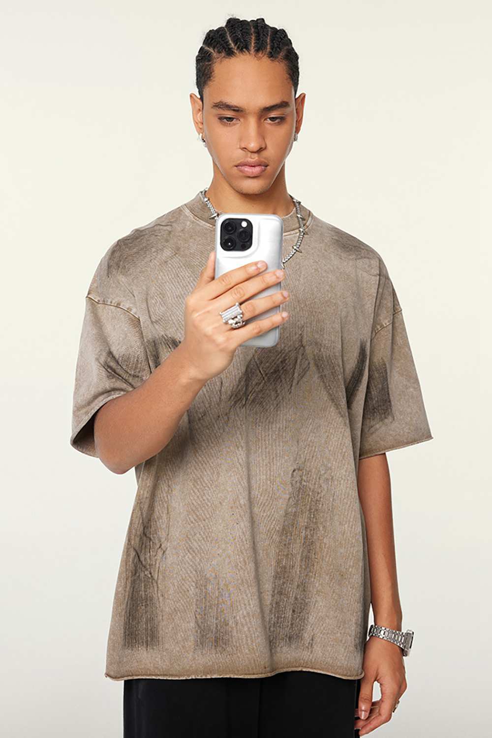 Artisanal Brushstroke Vintage Tee _ Creative Casual