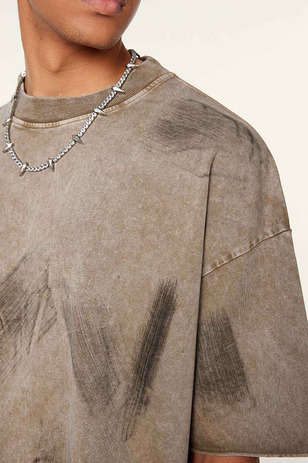 Artisanal Brushstroke Vintage Tee _ Creative Casual