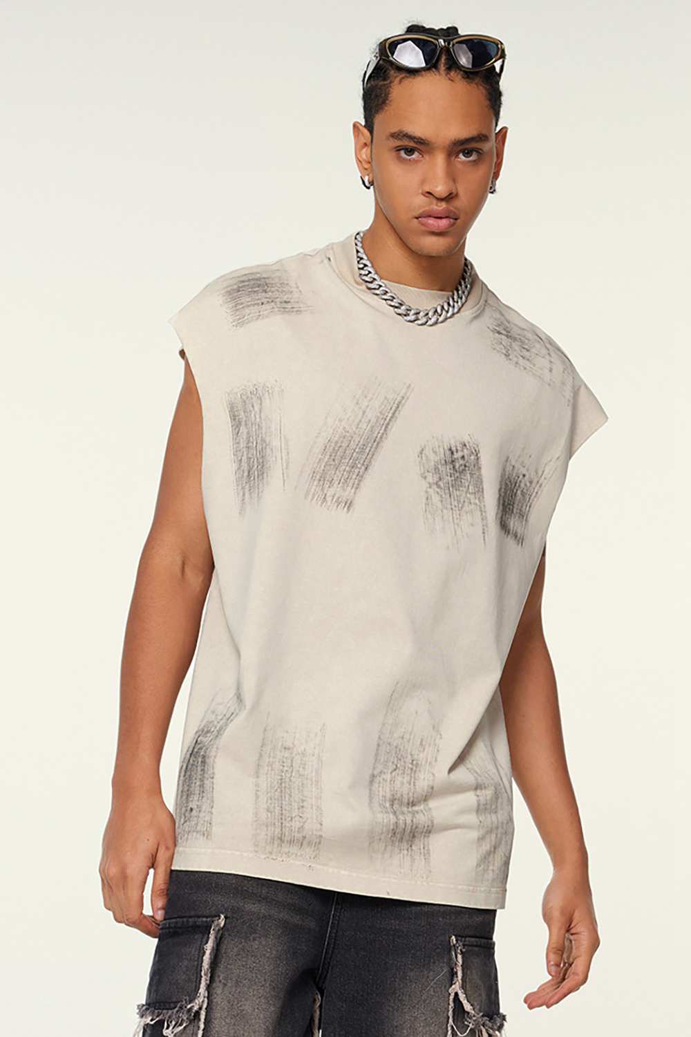 Unisex Vintage Washed Tank Top - Abstract Artistry, High Street Comfort