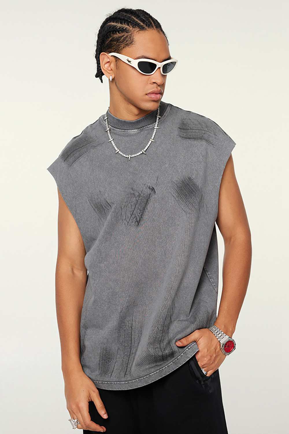 Unisex Vintage Washed Tank Top - Abstract Artistry, High Street Comfort