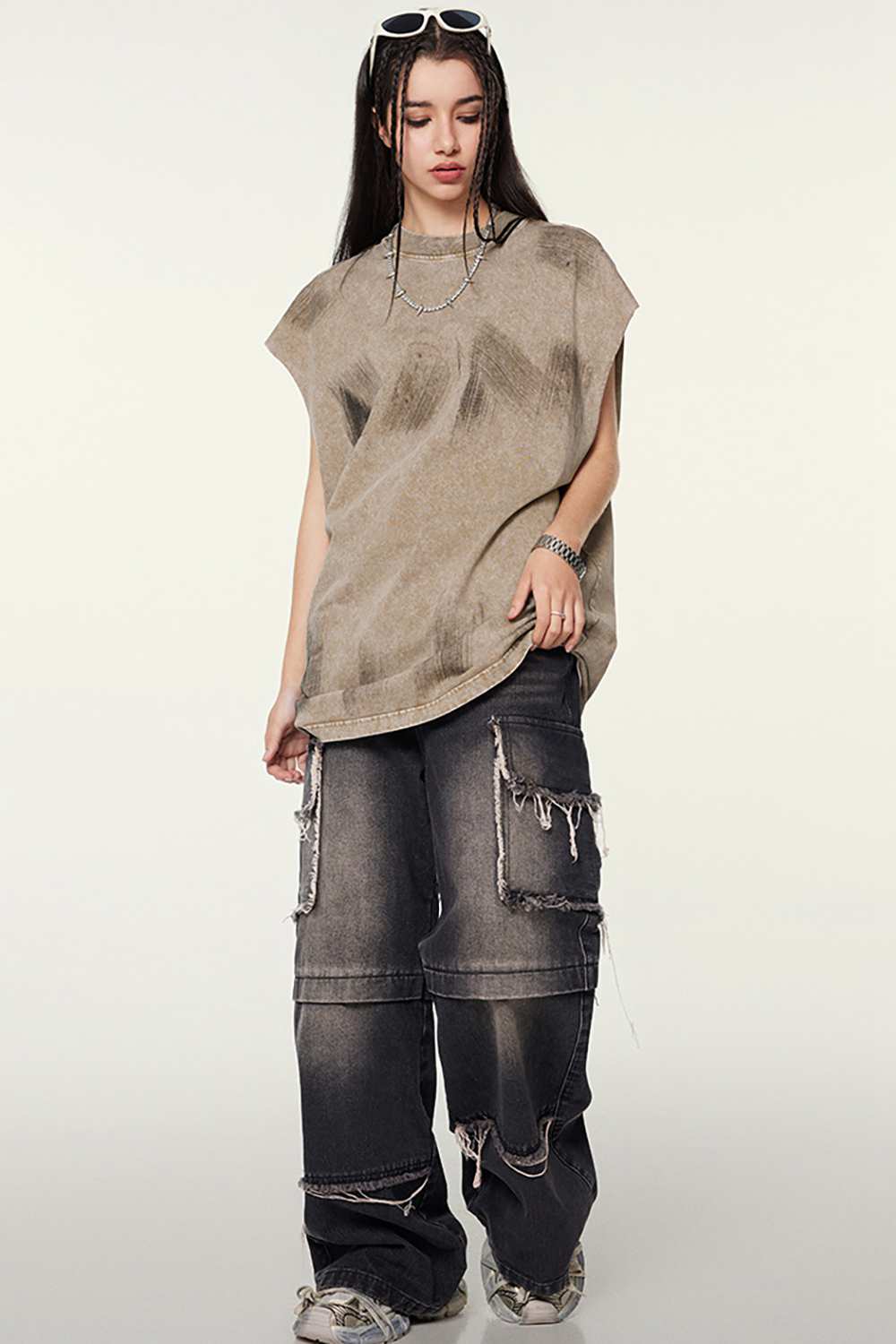 Unisex Vintage Washed Tank Top - Abstract Artistry, High Street Comfort