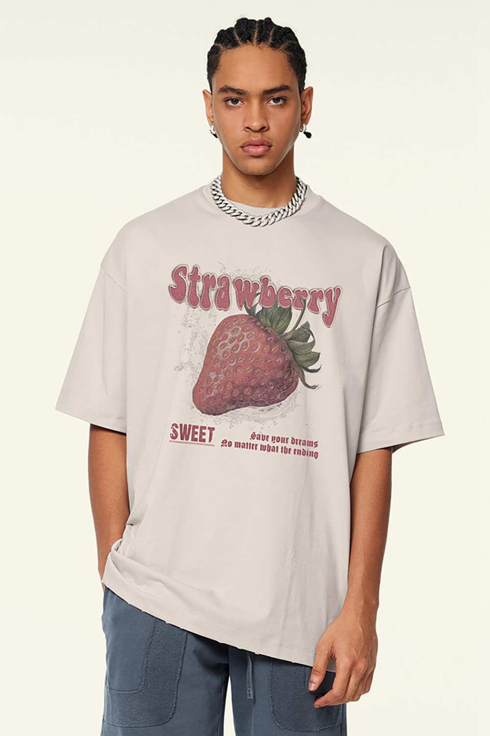 Vintage Strawberry Print T-Shirt - Retro High Street Fashion Tee