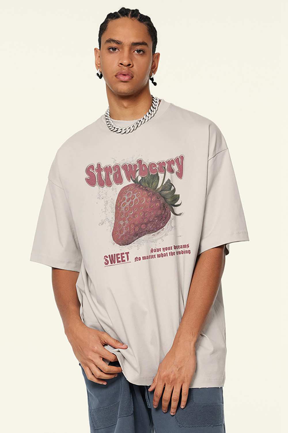 Vintage Strawberry Print T-Shirt - Retro High Street Fashion Tee