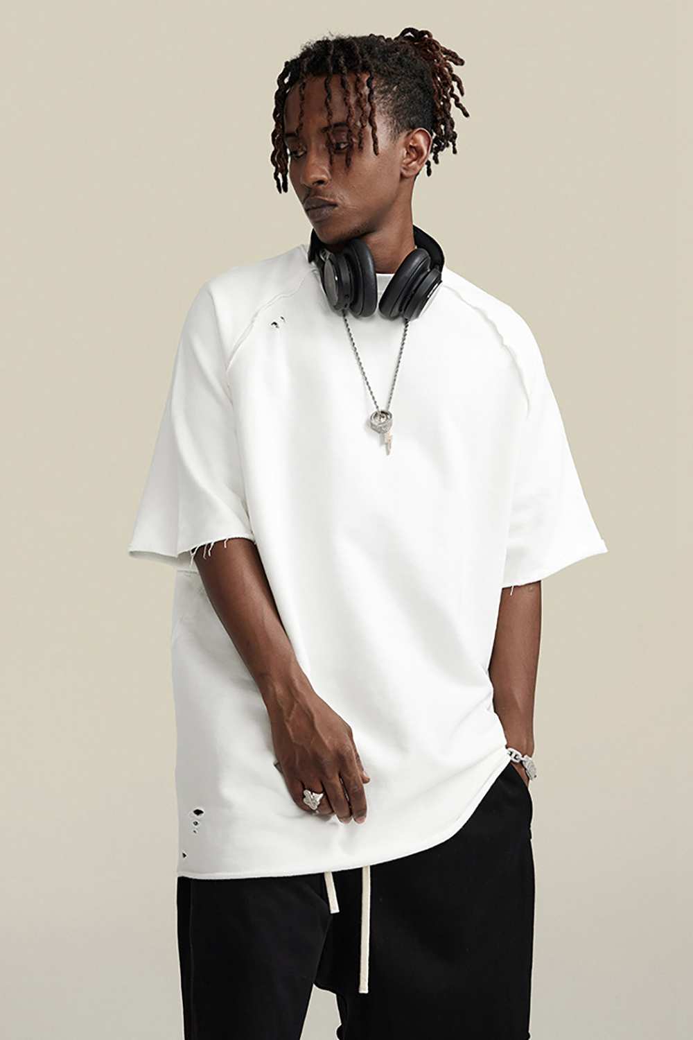 "Vintage Spirit" Heavyweight Wax-Dyed Tee - Unique Artisanal Style