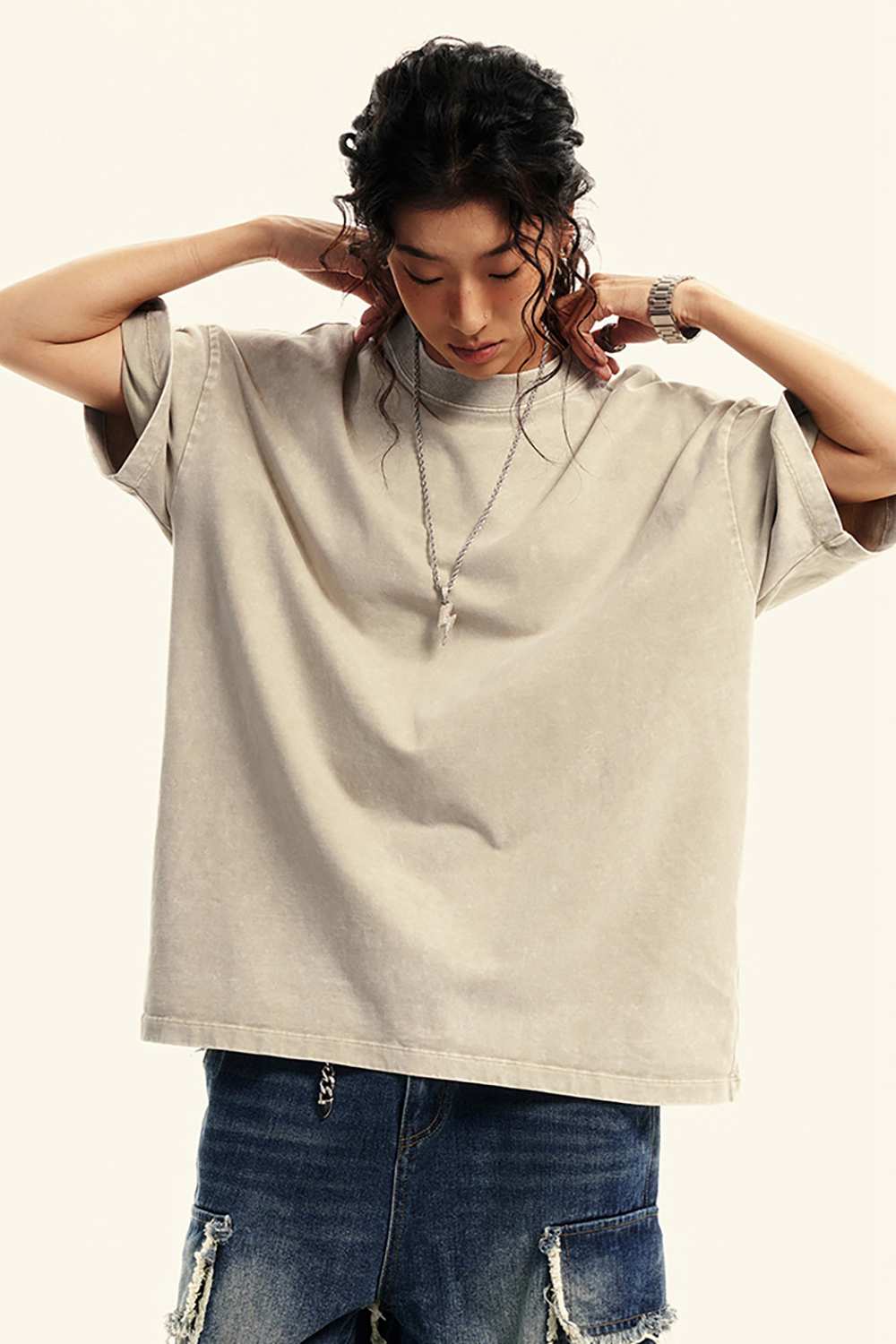 "Rustic Refined" Heavyweight Wax-Dyed Tee - Vintage Casual Luxury