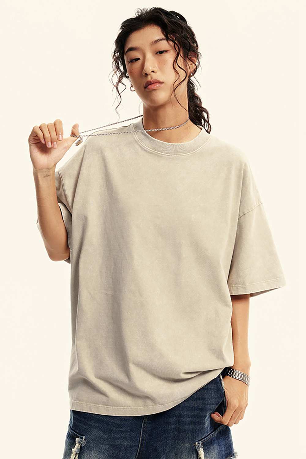 "Rustic Refined" Heavyweight Wax-Dyed Tee - Vintage Casual Luxury