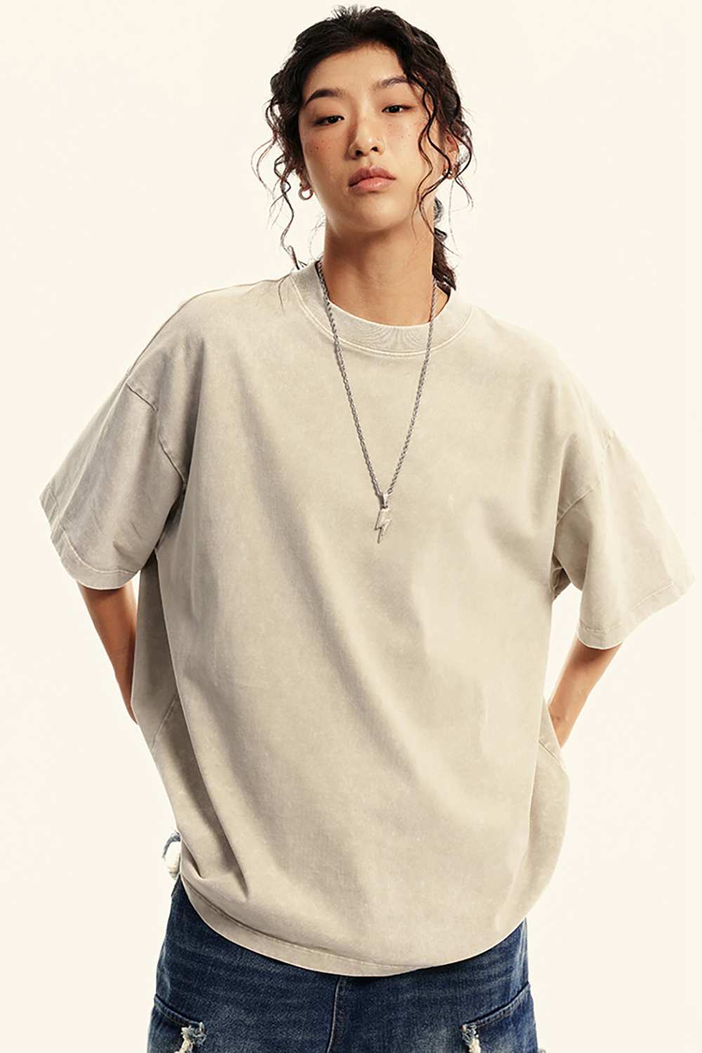 "Rustic Refined" Heavyweight Wax-Dyed Tee - Vintage Casual Luxury