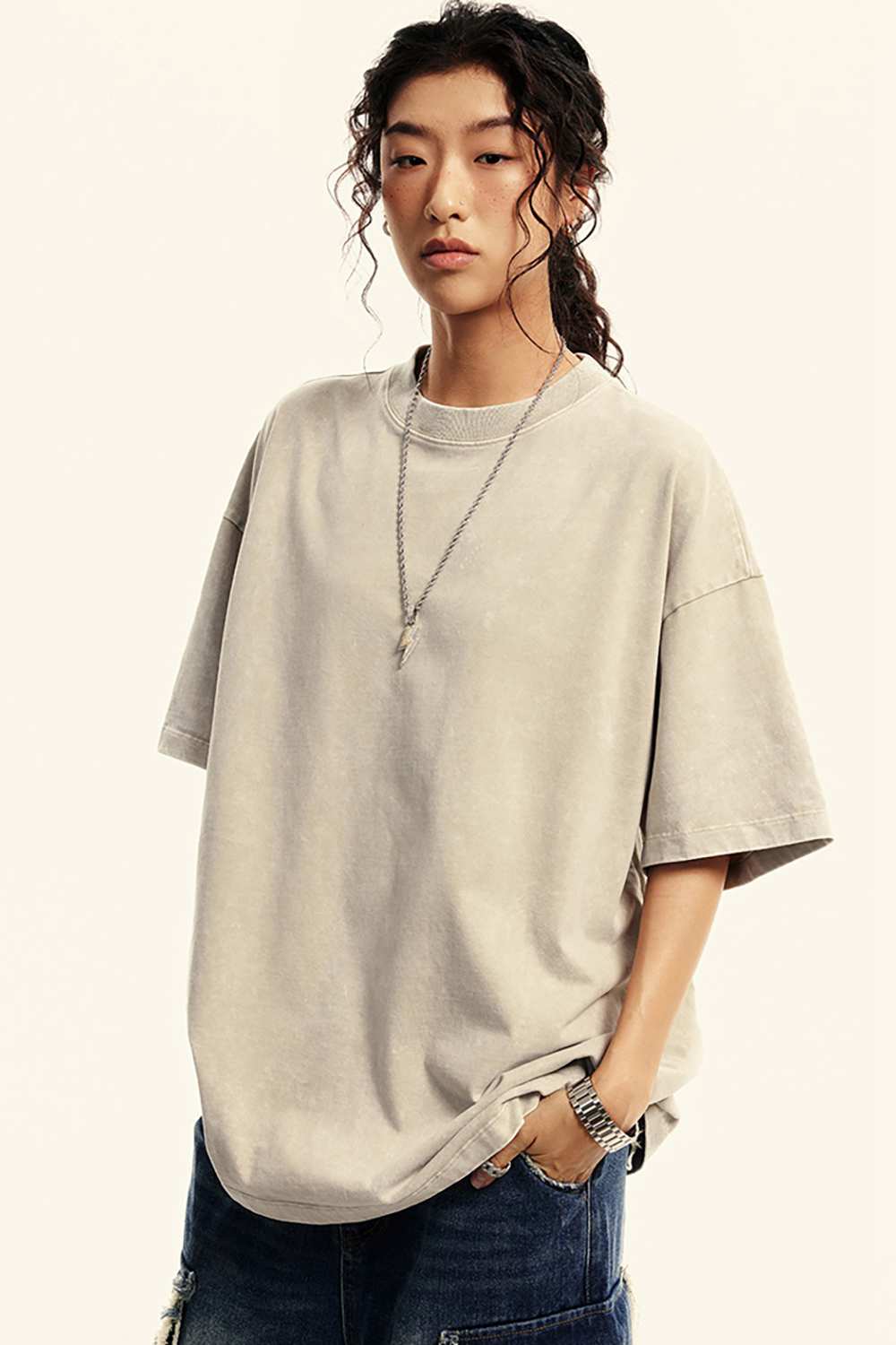 "Rustic Refined" Heavyweight Wax-Dyed Tee - Vintage Casual Luxury