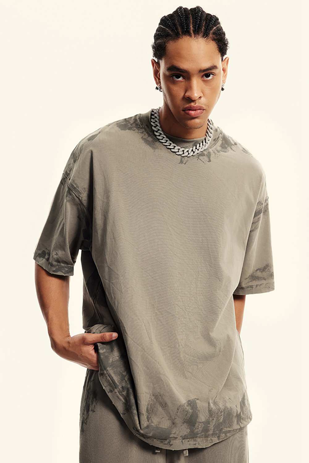 Vintage High Street Mud-Dye Crew Neck T-Shirt - Washed Unisex Tee by WearingLab