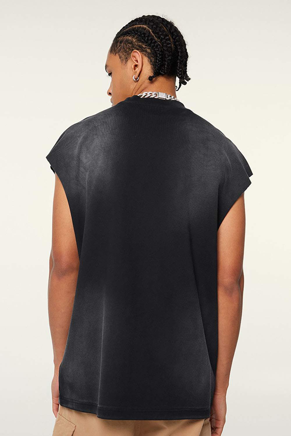 Street Style Gradient Sleeveless Vintage Washed Tank Top