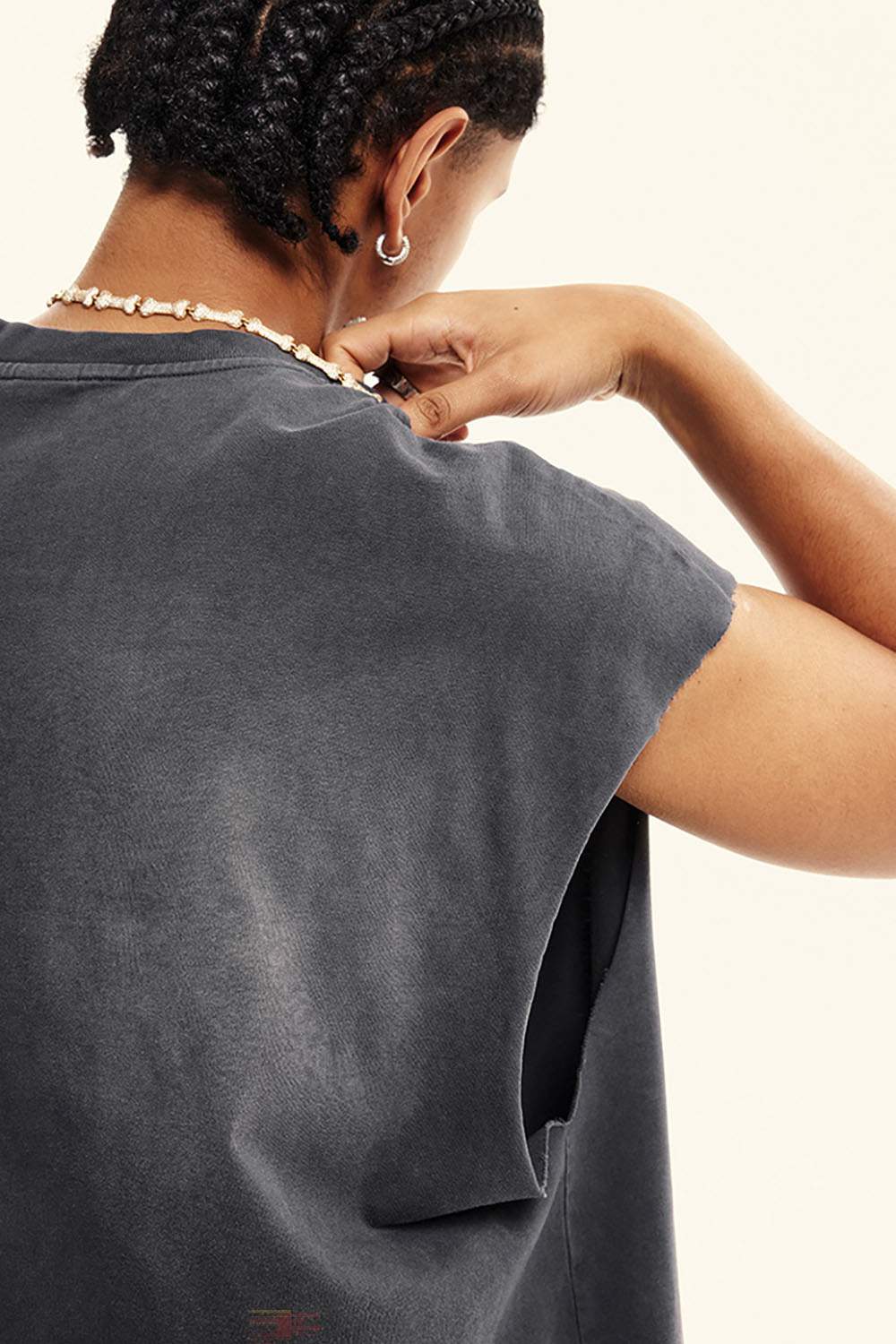 Street Style Gradient Sleeveless Vintage Washed Tank Top