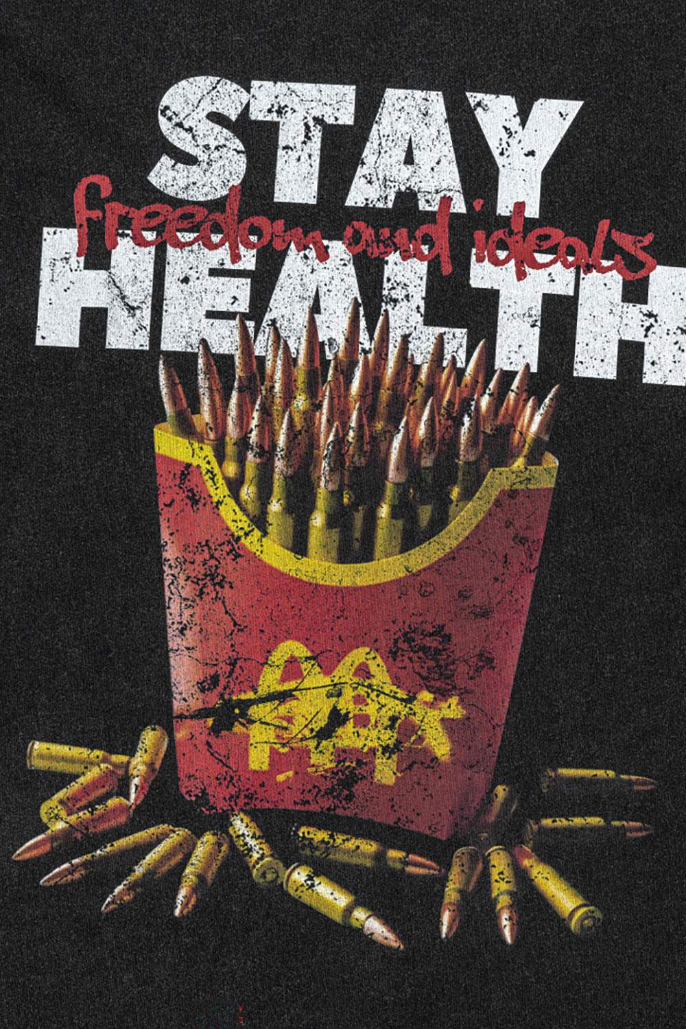 Loose Fit French Fries Parody Graphic Cotton Short Sleeve T-Shirt