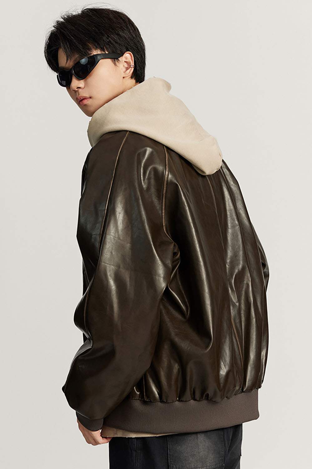 Vintage Distressed Leather Biker Jacket