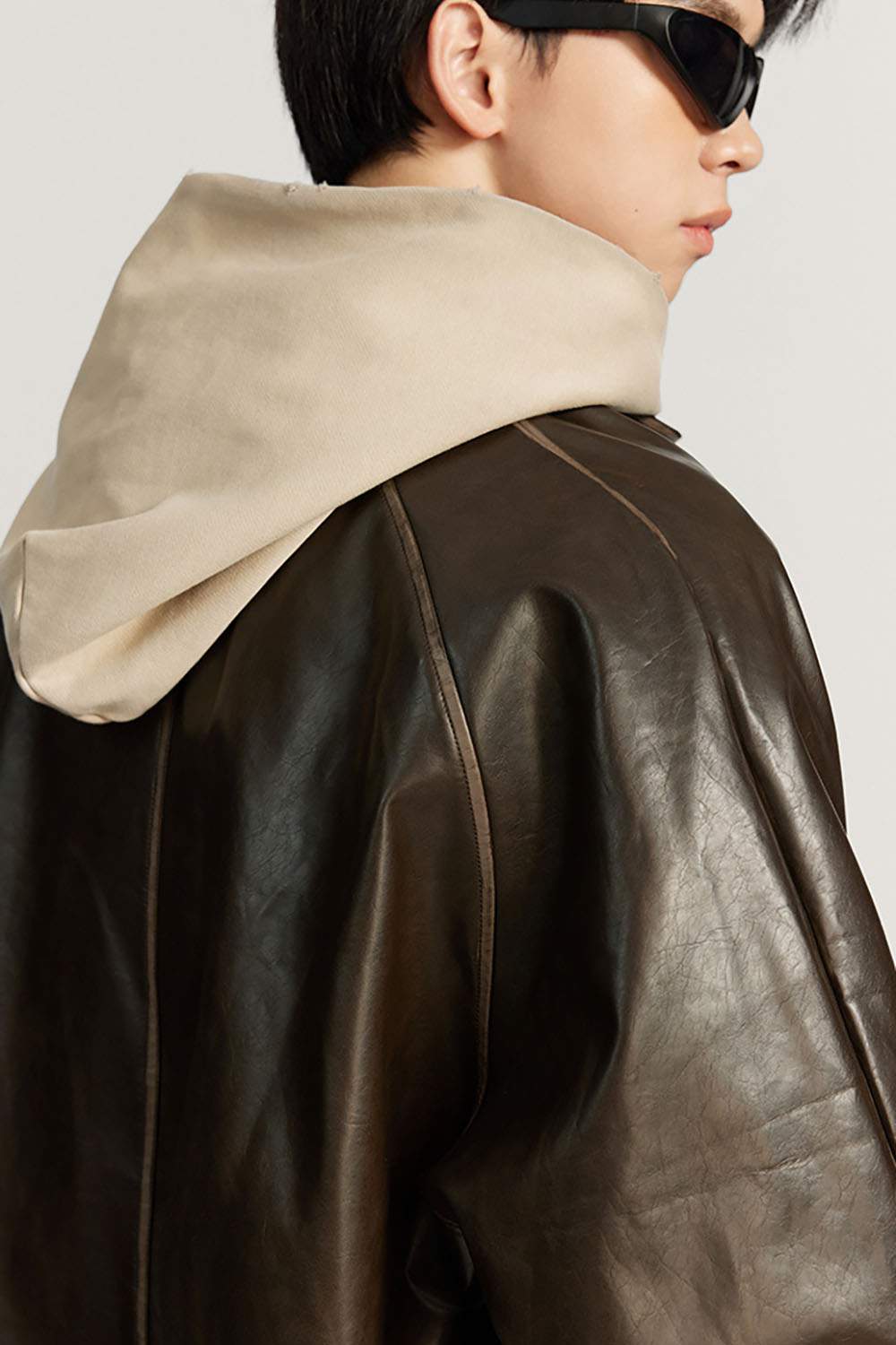 Vintage Distressed Leather Biker Jacket