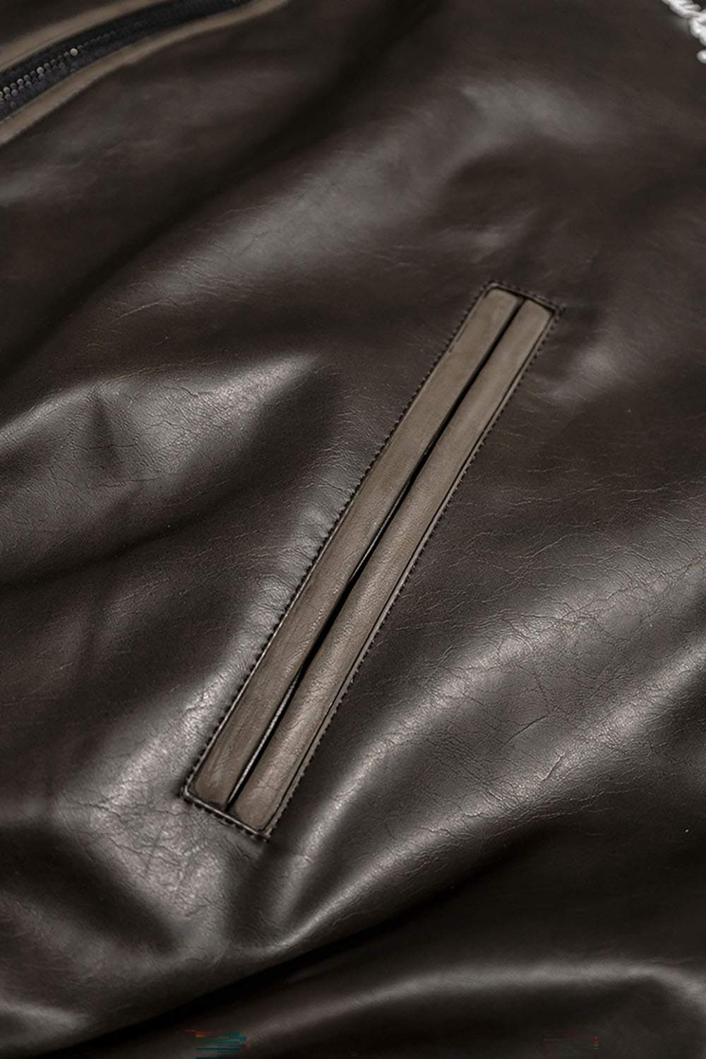 Vintage Distressed Leather Biker Jacket