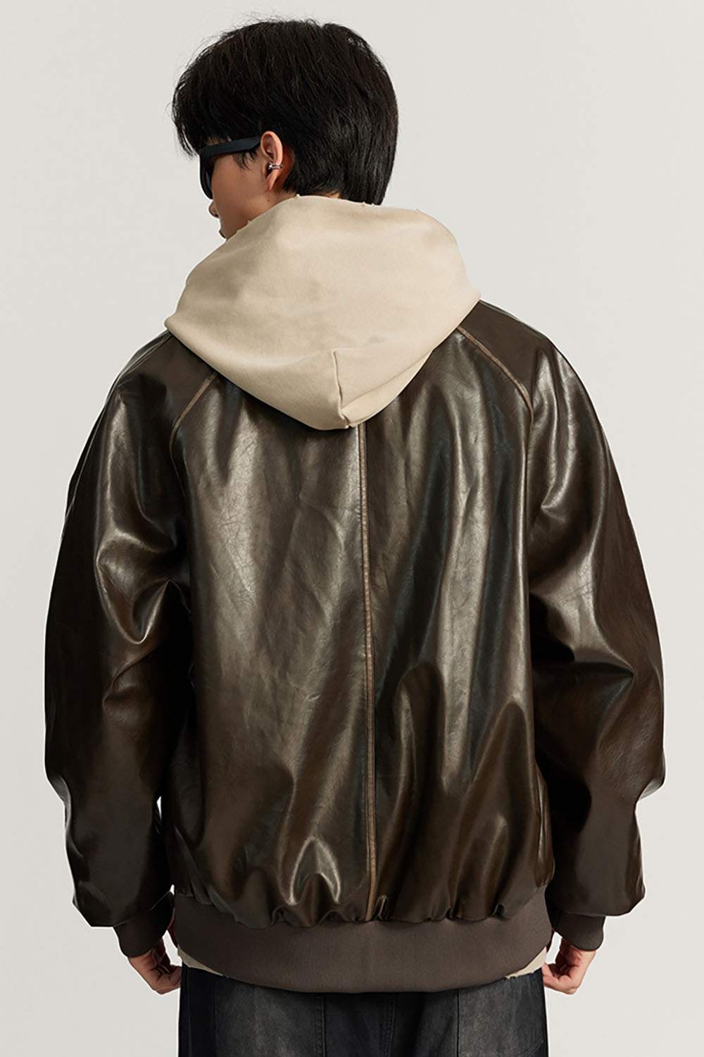 Vintage Distressed Leather Biker Jacket