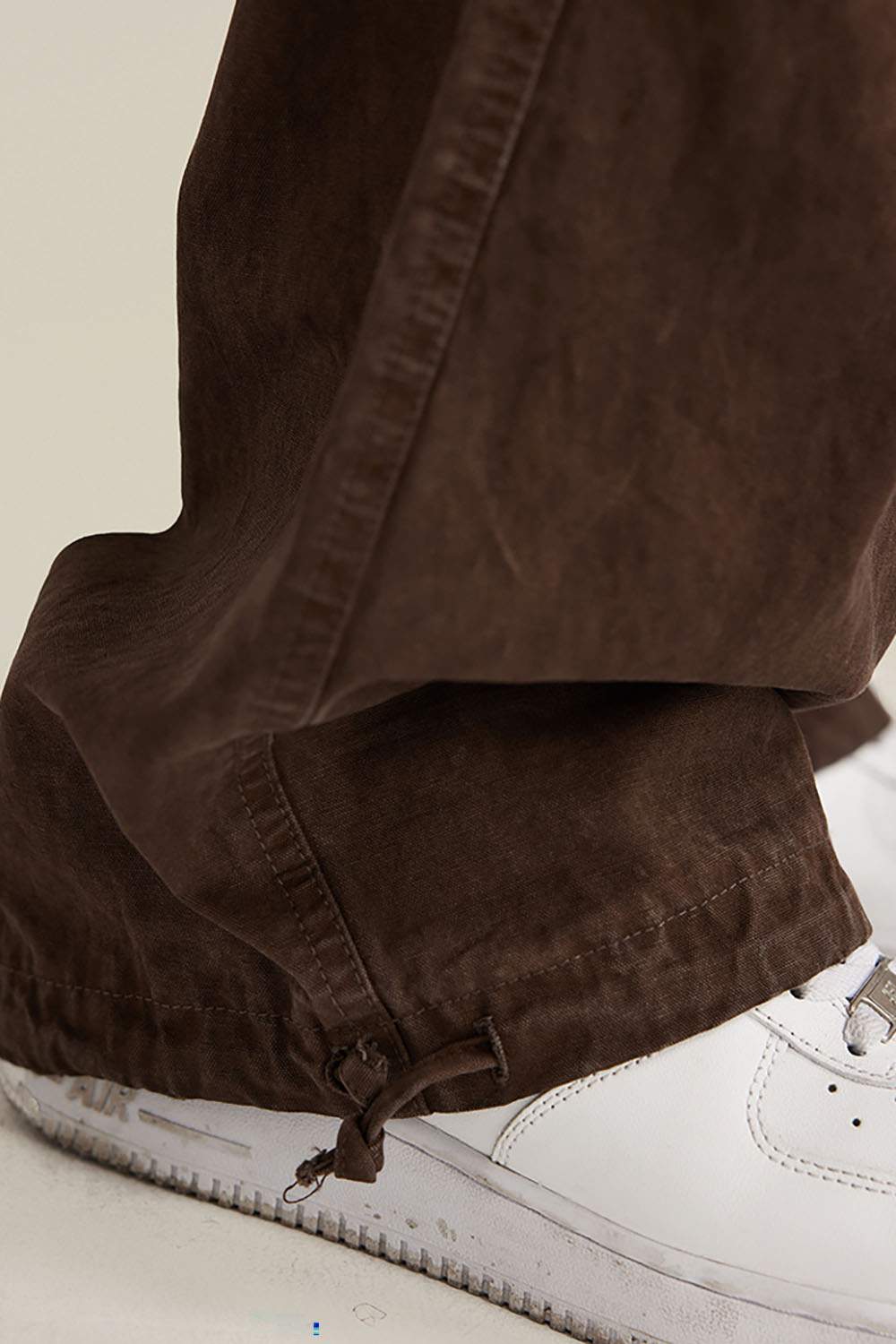 Autumn Winter Washed Gradient Drawstring Jogger Work Pants