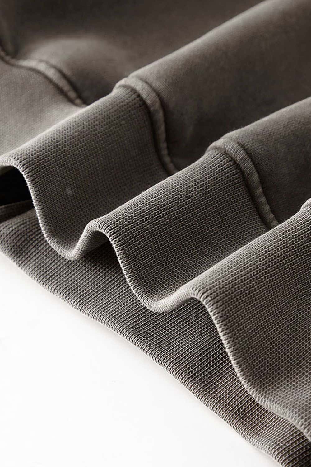 Vintage Washed Zip-Up Hoodie with Fleece Lining - Short Cropped Cardigan