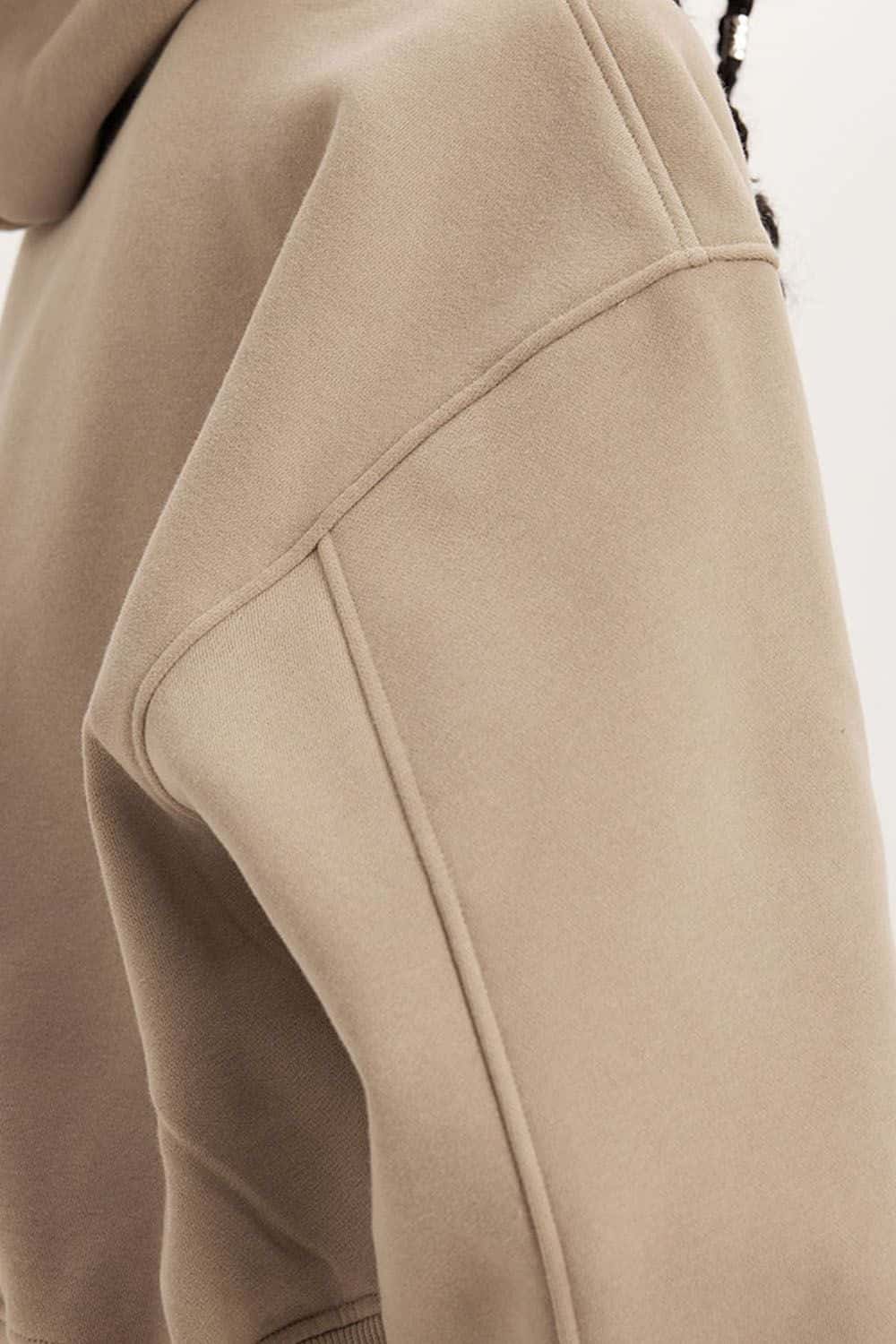 Retro Hooded Pullover Sweatshirt - Fleece-Lined Cropped Hoodie